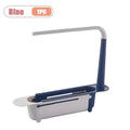 1-5PCS Over Sink Expandable Drying Rack Adjustable Drain Basket Filter Tray Sponge Rag Holder Kitchen Countertop Accessories Vue Blue-1PC