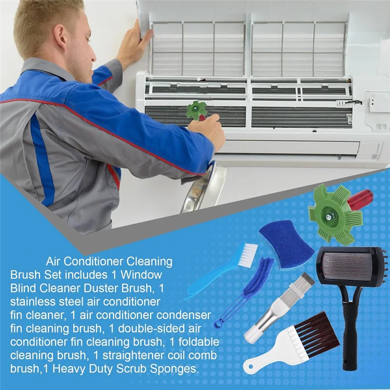 Different Air Conditioner Fin Cleaner Kit,Ac Coil Cleaner Air Refrigerator Fin Cleaner Evaporator Radiator Repair Cleanabkw Vue As Shown