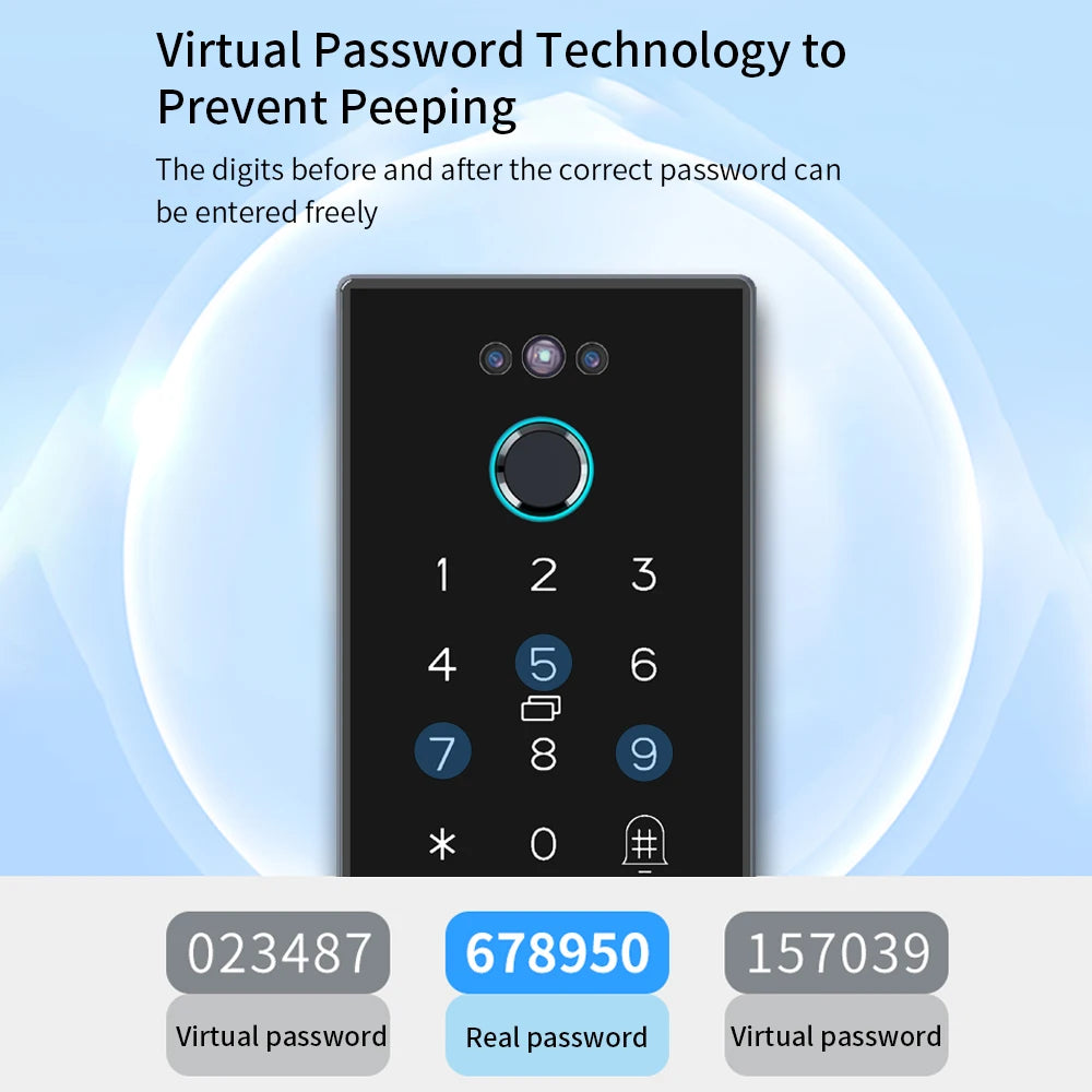TTLOCK Fingerprint & Facial Attendance Machine Password RFID Card Multiple Mobile Phone App Open Biometric Door Lock Time Record Vue
