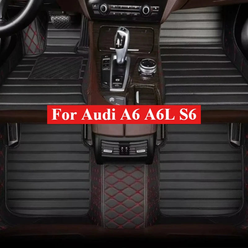 Custom Car Floor Mats For Audi A6 A6L S6 2004-2025 3 PCS Full Coverage All Weather AUTO Interior Accessories Carpets Foot Pads Vue