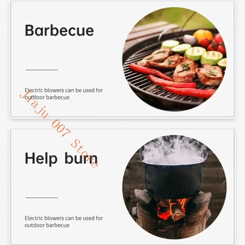 Rechargeable Handheld BBQ Fan Air Blower – 5-Speed Control BBQ Air Blower Fan Vue