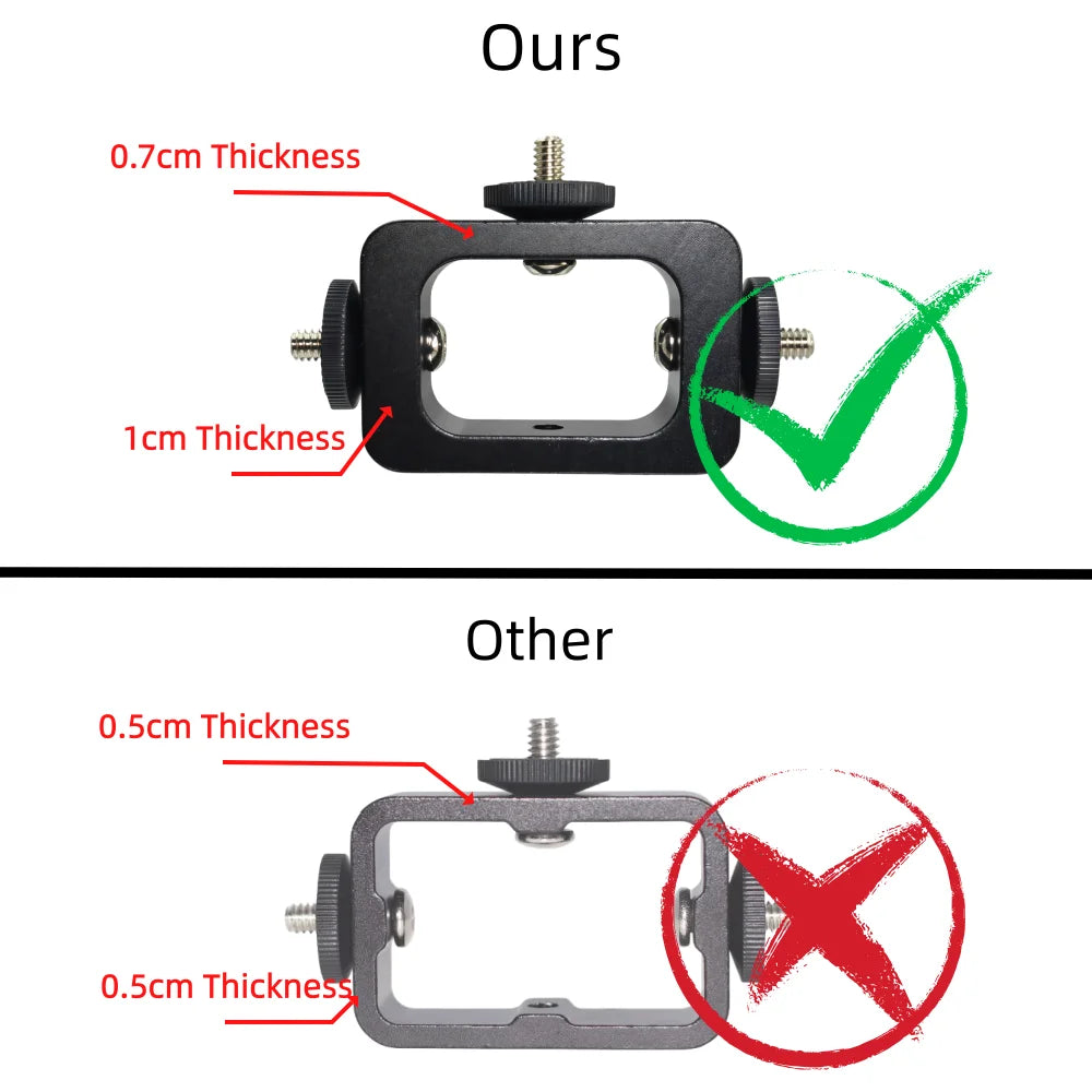 3 Position In 1 Holder Head Mount Flash Bracket Adapter Light Stand Holding 1/4 Screw For Gopro Dji DSLR Selfie Action Camera Vue