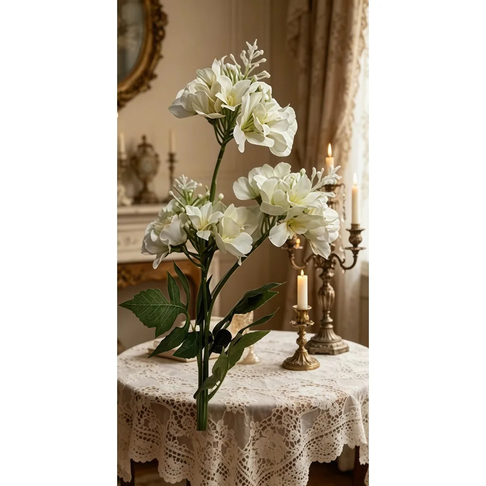 3Pcs Colorful Hydrangea Artificial Flowers Silk Cloth Handmade Long Stem No Fade for Home Garden Party Photo Decor Vue