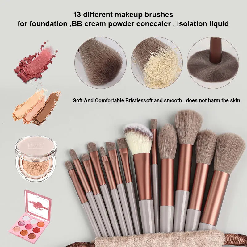Makeup Brushes Set 13Pcs Professional Soft Foundation Powder Concealer Face Eyeshadow Eyeliner Blush Cosmetic Makeup Beauty Tool Vue