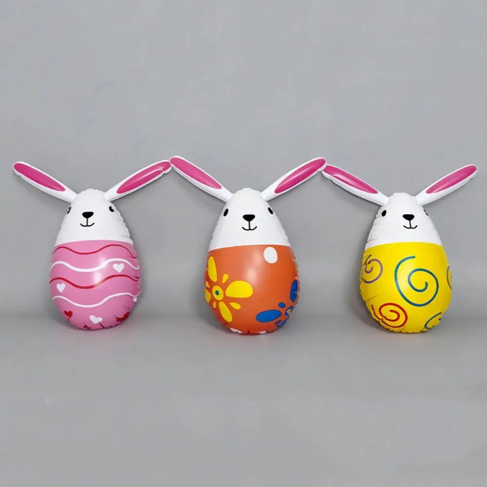 Easy Use Safe Easter Inflatable Rabbit PVC Cute Easter Rabbit Ornament Reusable Waterproof Easter Rabbit Eggs Balloon Gift Vue