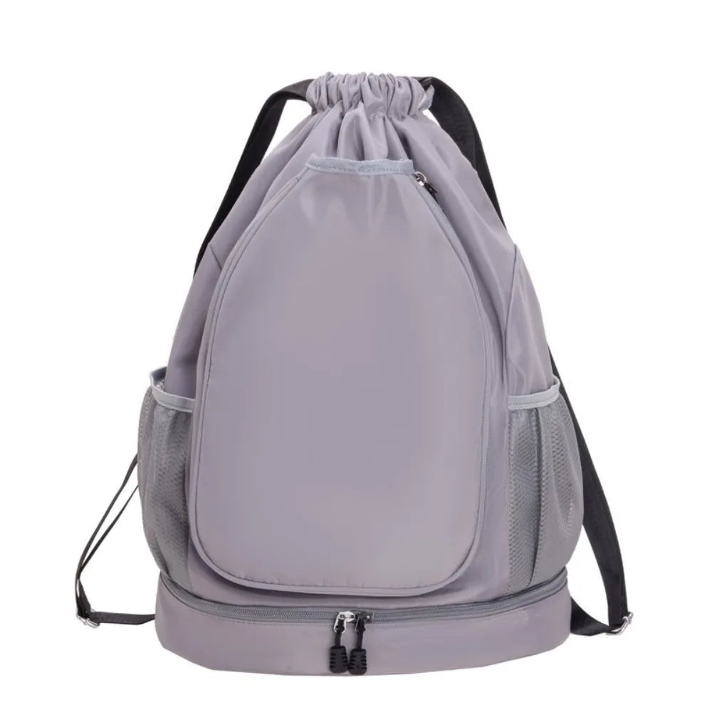2 Rackets Tennis Racket Backpack with Shoes Pocket Waterproof Badminton Sports Bag Adjustable Strap Casual Gym Pack Vue Grey