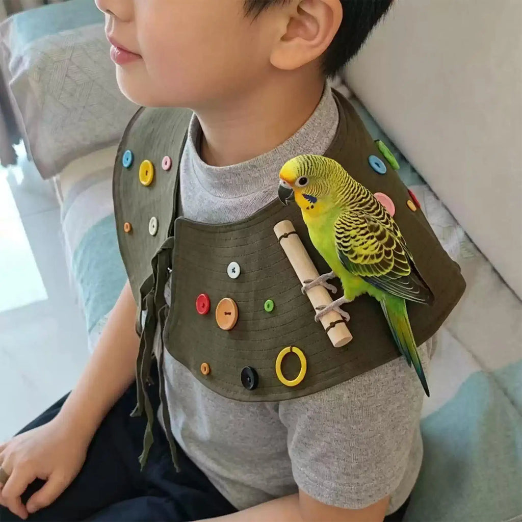 Parrot Shoulder Protector Adjustable Interactive Cape Guard Bird Shoulder Protector for Cockatiels Parakeets Lovebirds Finches Vue