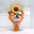 Hand Crochet Cashmere Sunflower Bouquet Daisy Rose Valentine's Day Anniversary Wedding Mothers Day Birthday Gift Bridal Shower Vue Orange