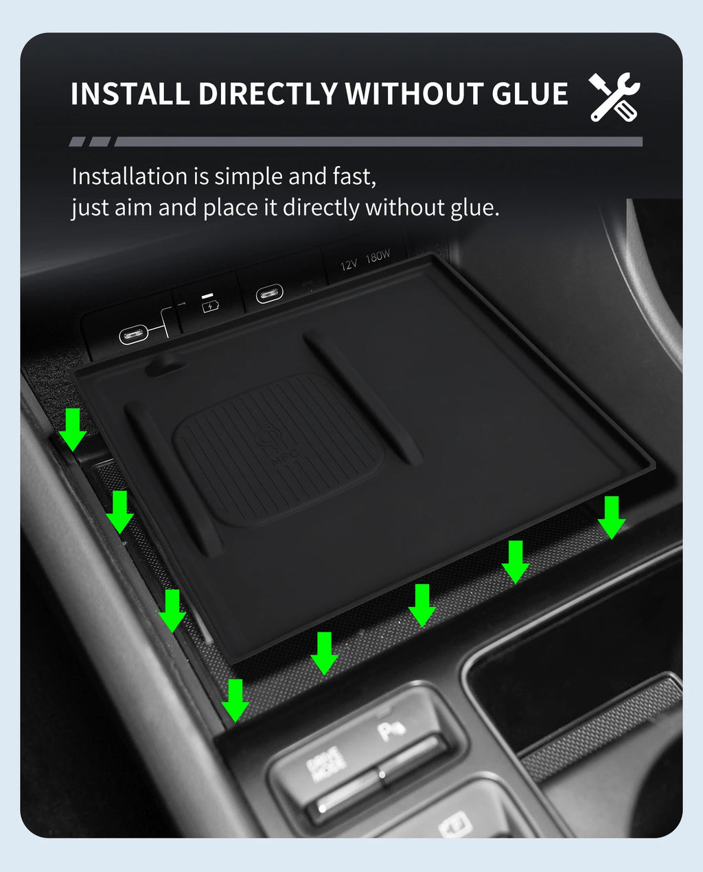 for Hyundai Sonata 2024 N-line Anti-skid Pad Car Phone Non-slip Pad Silicone Accessories (Only The Pad) Vue