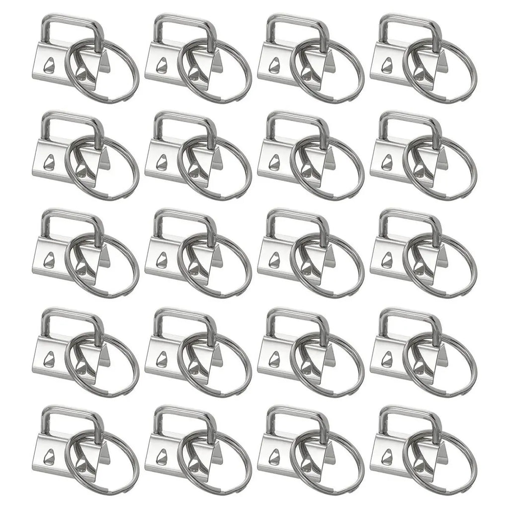 ABKW-40PCS Key Fob Hardware With Keychain Rings For Bag Webbing,Silver Vue