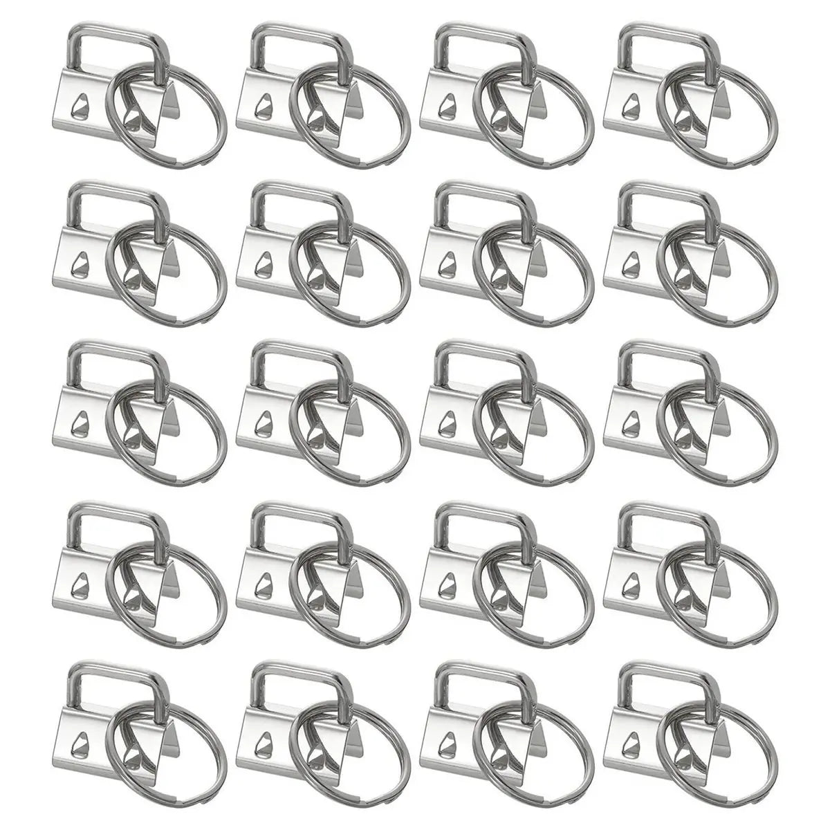 ABKW-40PCS Key Fob Hardware With Keychain Rings For Bag Webbing,Silver Vue