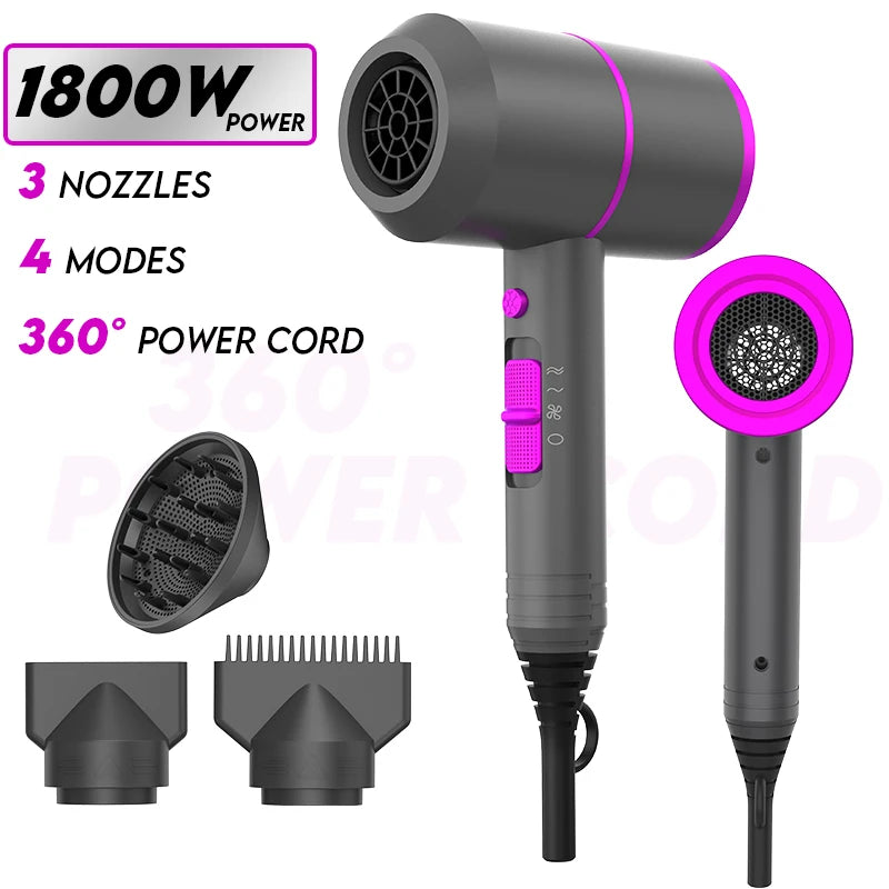VoluVibe Ionic Hair Dryer with Diffuser & 2 Concentrators 1400W Ionic Hair Dryer Vue