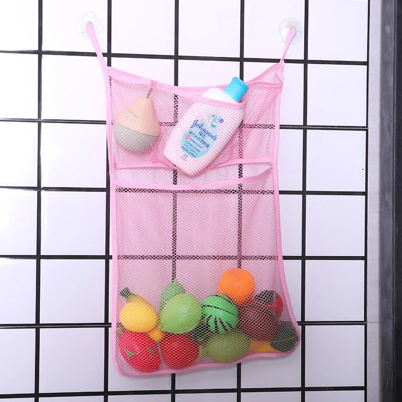 vvocci Bathroom Organizer Baby Toy White Baby Kids Mesh Storage Shower Bath Toys With Strong Suction Cups Toy Bag Net Vue B225 Pink