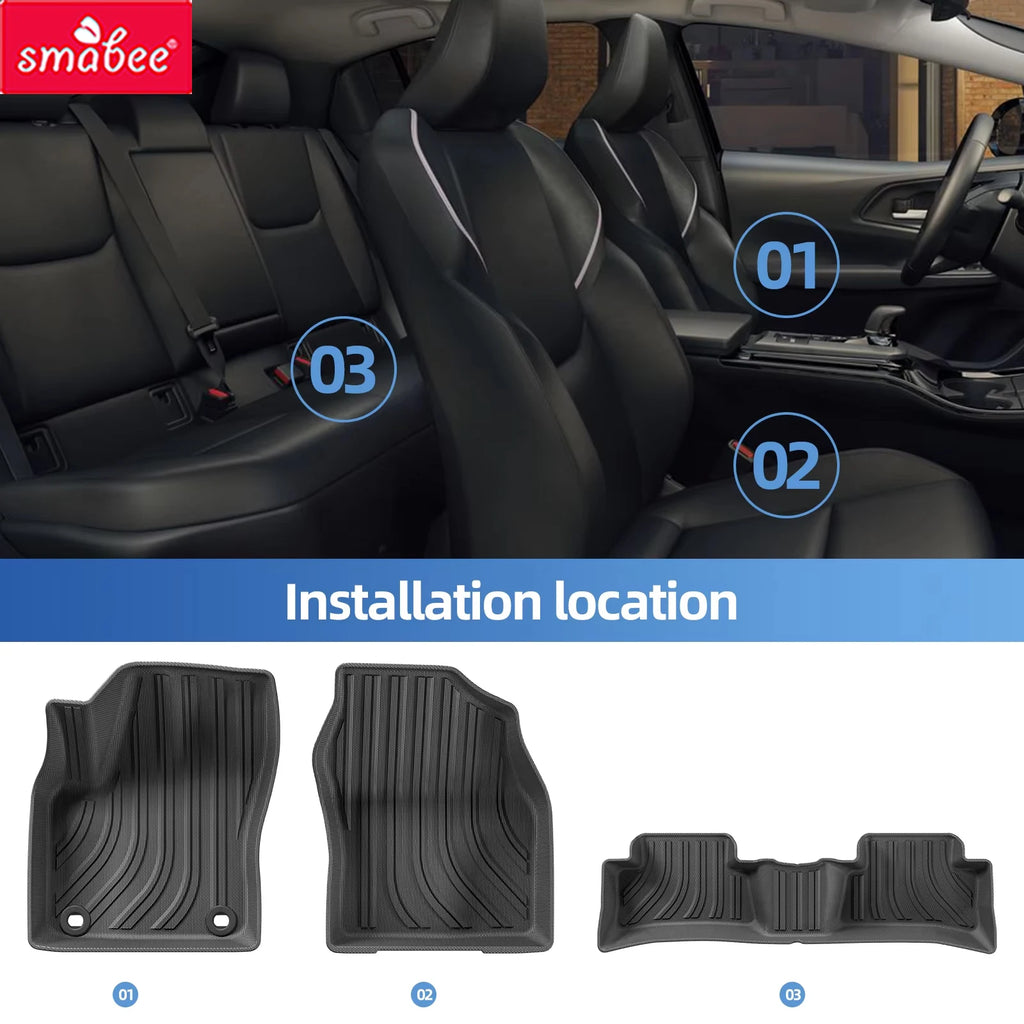 Smabee Left Hand Drive for Toyota C-HR CHR 2018-2024 TPE Car All-Weather Floor Mats Cargo Liner Trunk Backrest Liner Accessories Vue