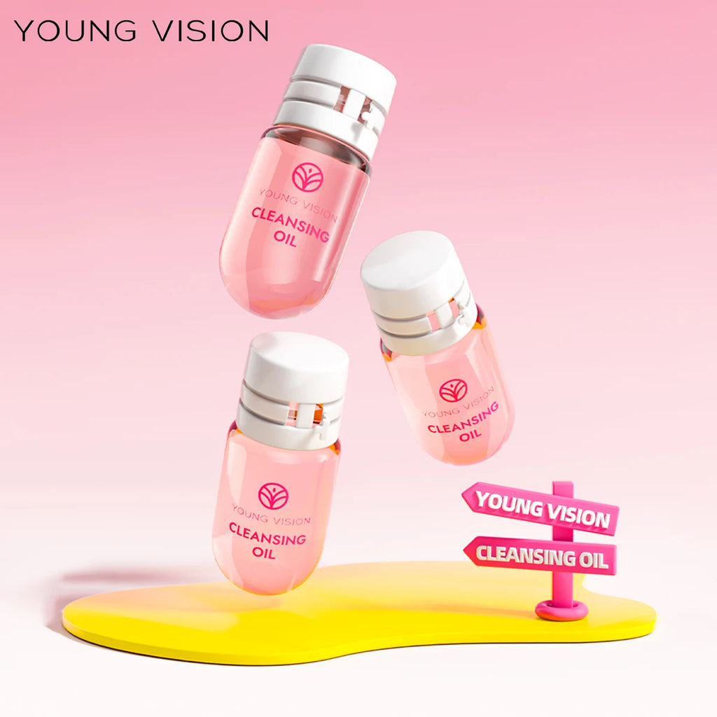YOUNG VISION 5pcs/10pcs Cleansing oil Rose Flower Makeup Remover Oil Mild Non-irritating Pore Cleansing Makeup Remover Set Vue