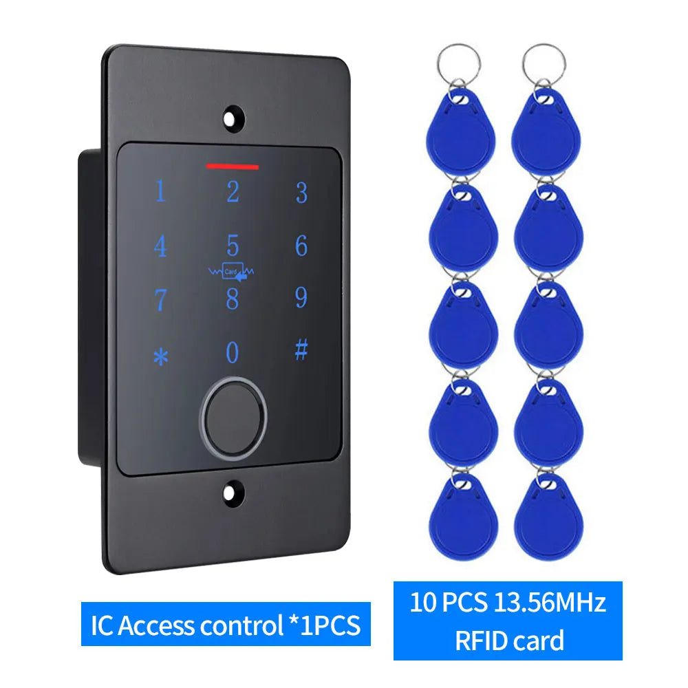 Support Tuya APP WIFI Waterproof Backlight RFID Door Access Control Fingerprint Card Reader Embedded Metal Keypad Access Control Vue HF5-MF-WiFi-IC card