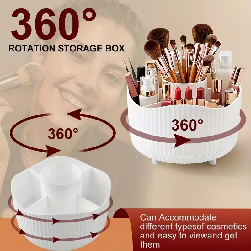 360° Rotating Makeup Organizer Multi-Functional Holder for Brushes, Lipsticks, Skin Care Products, and Stationery - Durable Vue