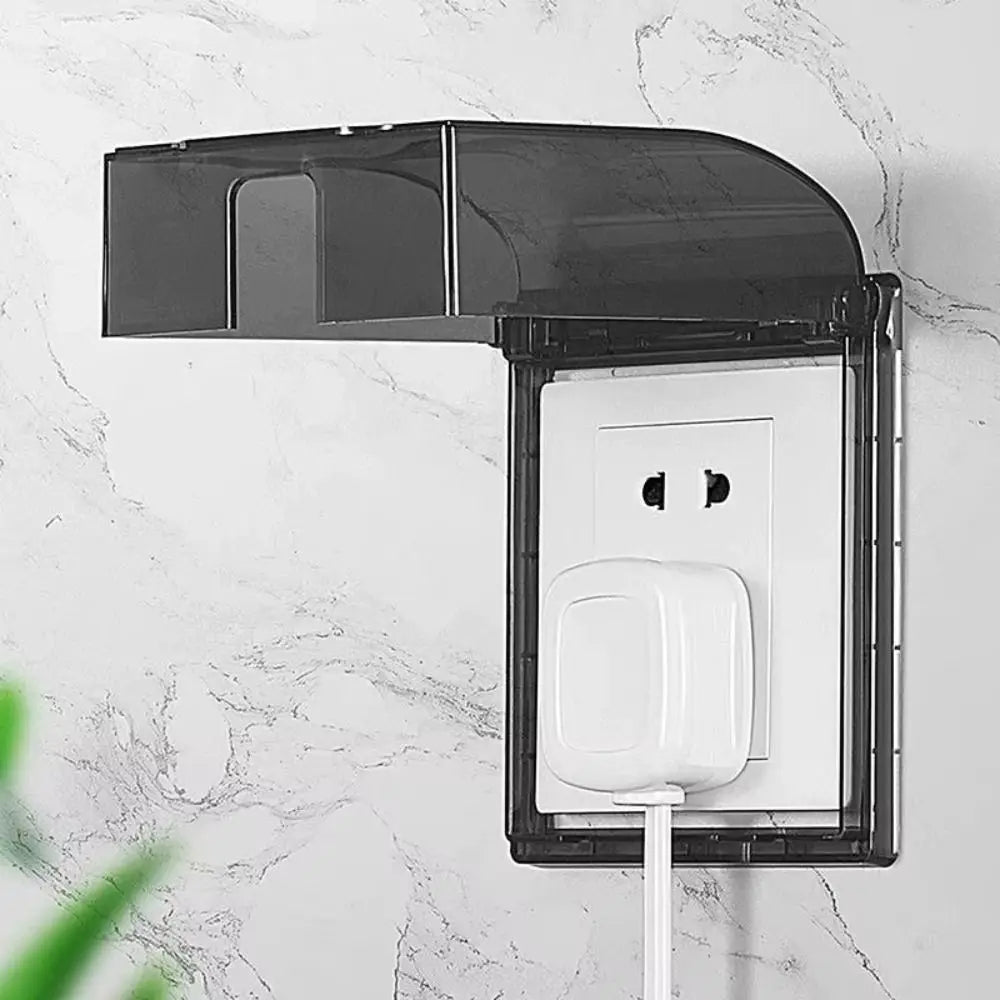 Dust Proof Waterproof Socket Box Transparent Plastic Switch Socket Cover Waterproof Self-Adhesive Electrical Safety Guard Vue