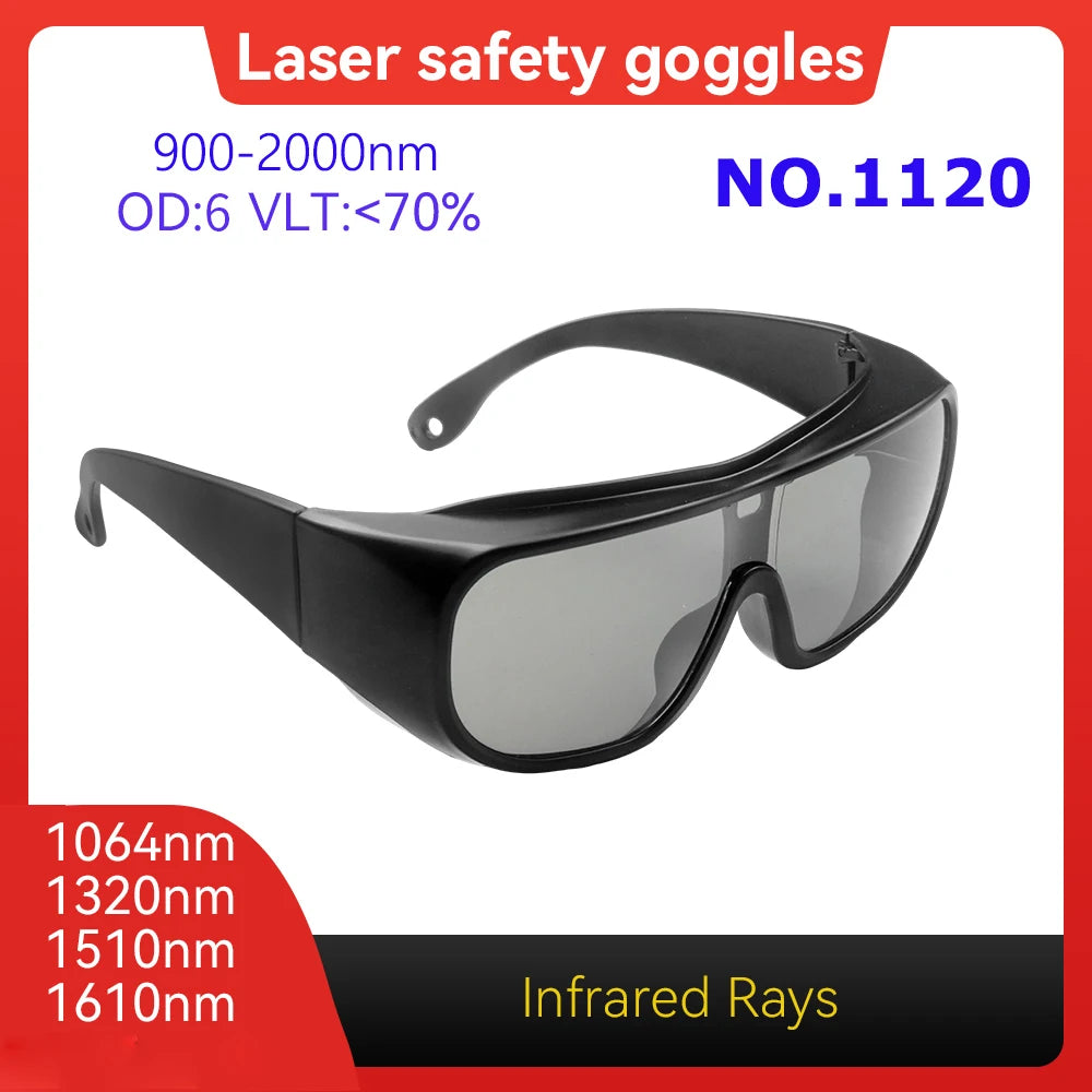 Eye Protection CE EN207 Validated OD6+ 900-1100nm Flexible PC Temple Laser Lenses for Multi-kW Fiber Laser Metal Cutting Factory Vue Model 1120 OD6
