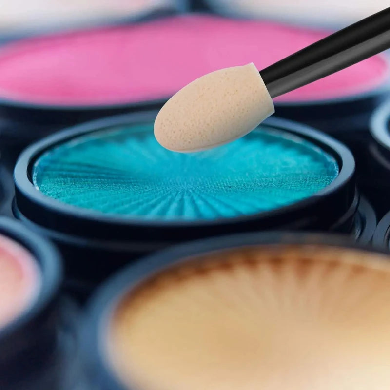 Wholesale 50/100/200pcs length factory eyeshadow sponge eyeshadow disposable double-sided container brush applicators including Vue