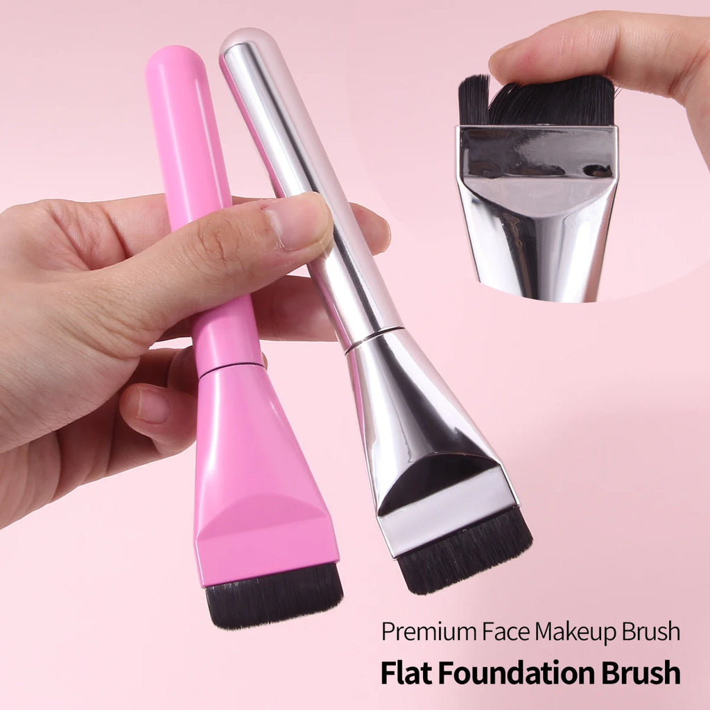 2-Piece Ultra-Thin Foundation Brush, Slim Facial Contour Brush, Mask Brush, Flat Mixing Foundation Cream Brush Vue