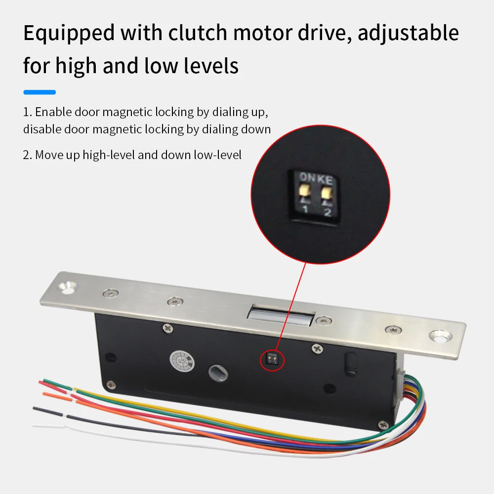 Electric Bolt Lock Fail Secure Silent Electromagnetic Door Access Control System Motor Mortise Lock Normally Open Door Contact Vue