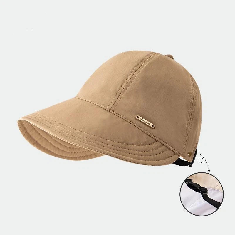 Women's Wide-Brimmed Sun Hat Quick-Drying Waterproof Can Be Worn Over A Face Mask Or Under A Helmet Vue Khaki one size