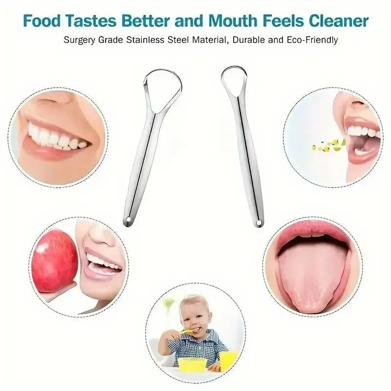 vvocci 1pc Tongue Brush Scraper Coating Cleaner TongueCoating Stainless Steel Tongue Cleaning Tongue Removing Bad Breath OralCa Vue