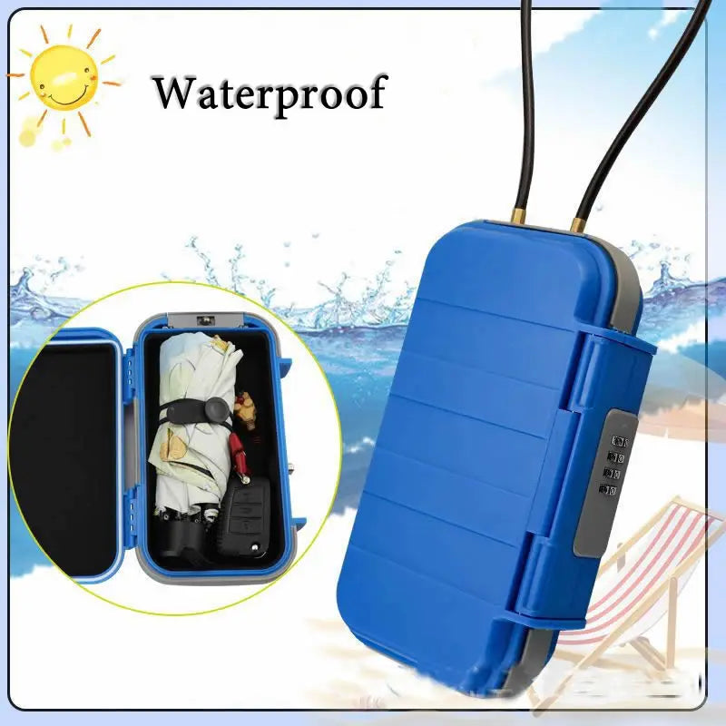Creative Portable Beach Safe Box 4-digit Combination Lock With Steel Wire Outdoor Camp Sports Cycling Swim Security Storage Box Vue
