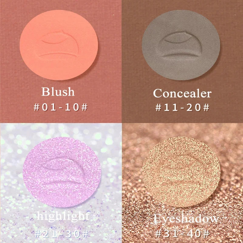 Single Eyeshadow Blush Concealer Blush Highlighter Palette Combination Shimmer Brighten Waterproof Matte Non-Smudge Cosmetic Vue