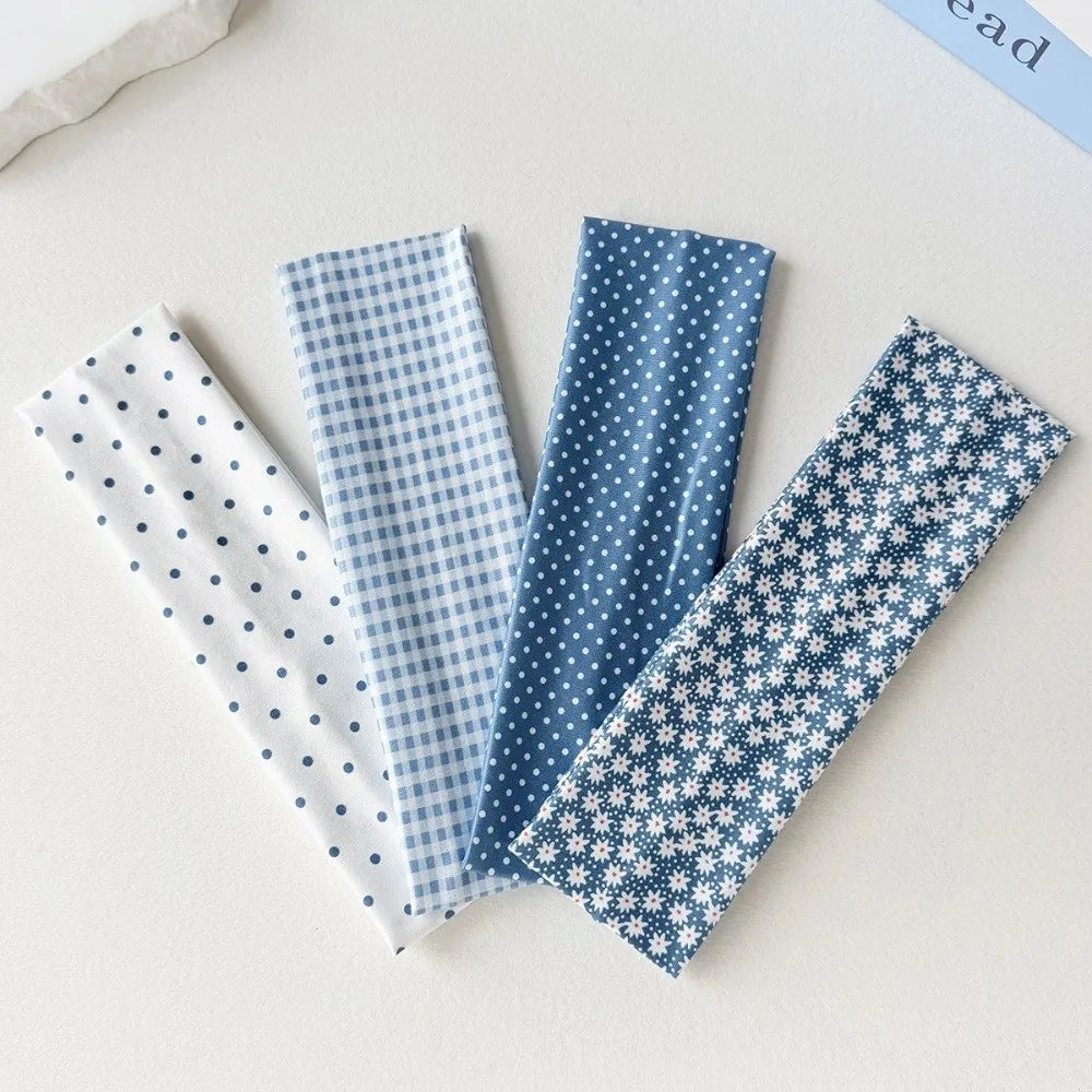 Retro Polka Dot Wide Headbands Elastic Anti-slip Makeup Headband