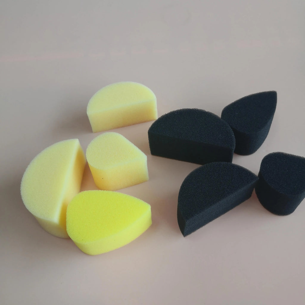 Wholesale Halloween Makeup Beauty Custom Shape Square Face Painting Black Yellow Facial Sponge Vue