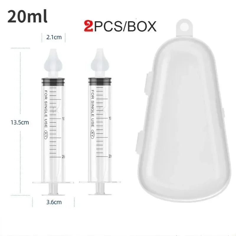 vvocci 2PcsBaby Nose Clean box 20ML Needle Tube Infant Baby Care Nasal Aspirator Cleaner Rhinitis Nasal Washer Baby Nose Cleaner Vue