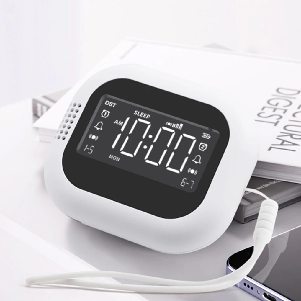 Vibrating Alarm Clock Wireless Loud Alarm Clock With White Noise Deep Sleep Digital Travel Clock Snooze function Alarm Clock Vue