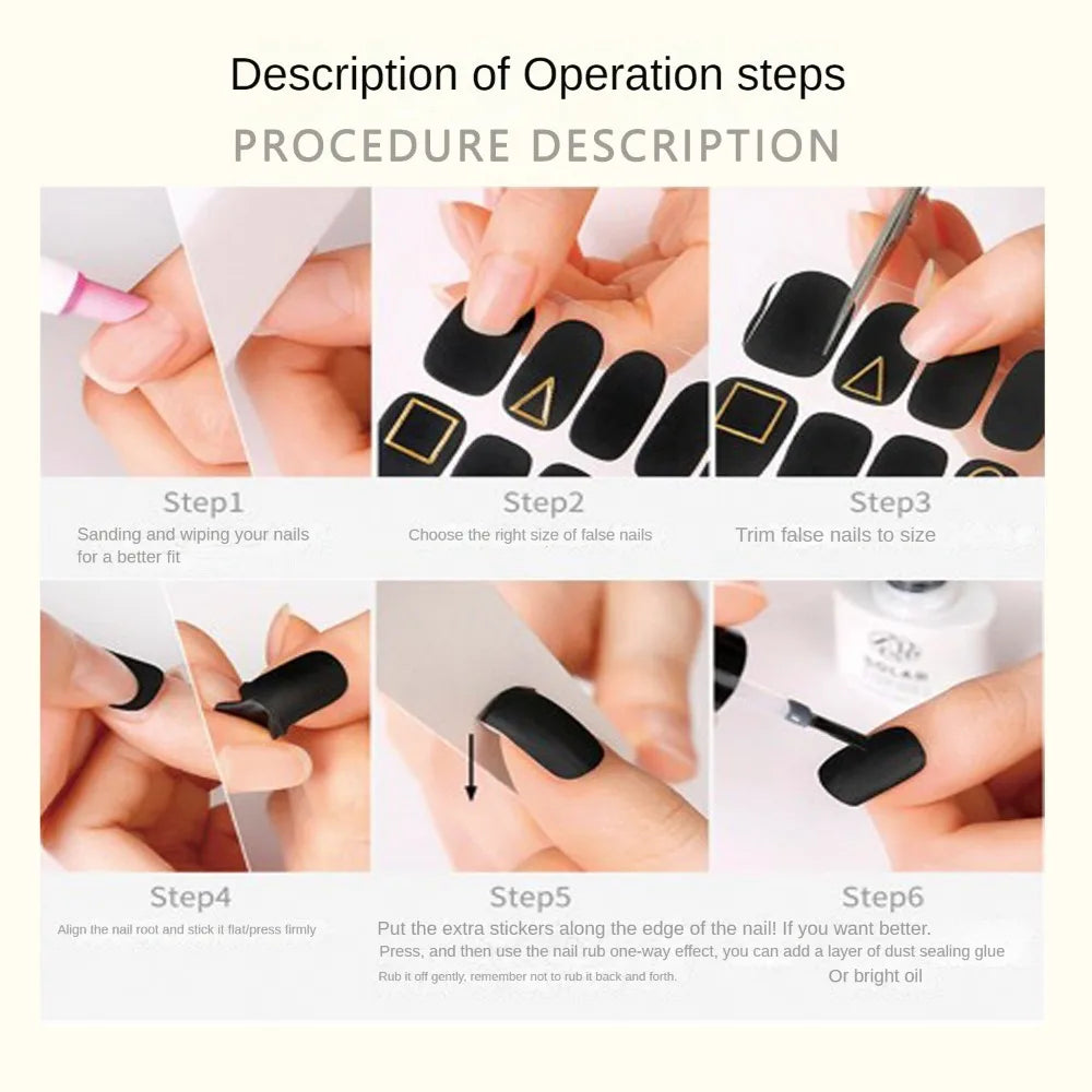 Semi-cured Gel Nail Stickers Solid Color Nail Semi-baked Tips Full Paste Nail Decals UV Lamp Need Vue
