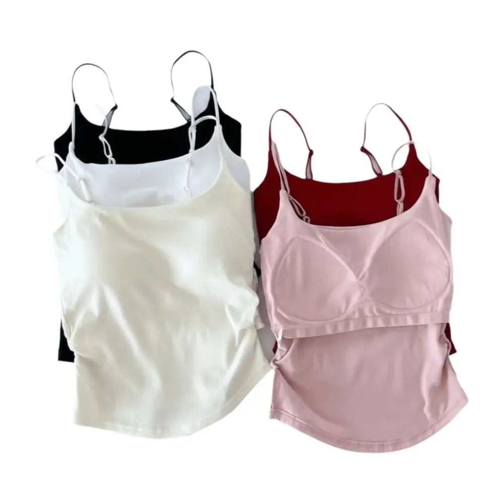 Sweet Sleeveless Suspender Vest Underwear Padded Cups Camisole Slim