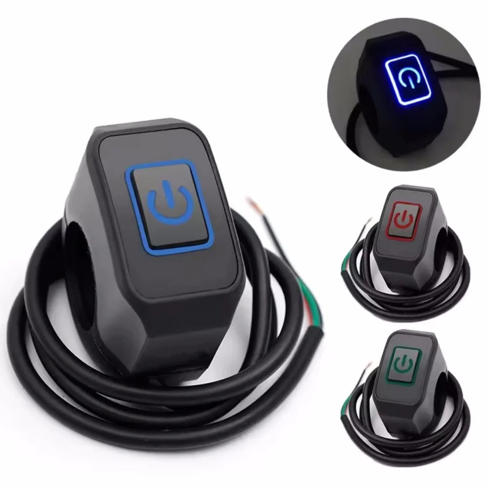 Motorcycle Modified Switch Waterproof Button with LED Light Headlight Horn Control ON OFF Buttton Handlebar Mount Accessories Vue