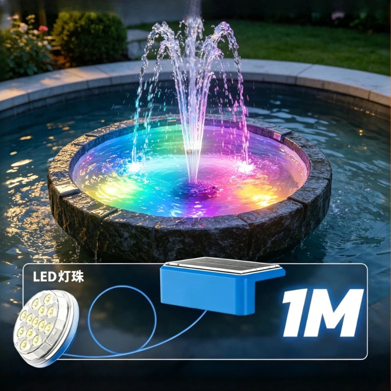 RGB Solar Underwater Pool Light Waterproof LED Color Changing Lamp for Outdoor Garden Above Ground Pool Pond Fish Tank Fountain Vue