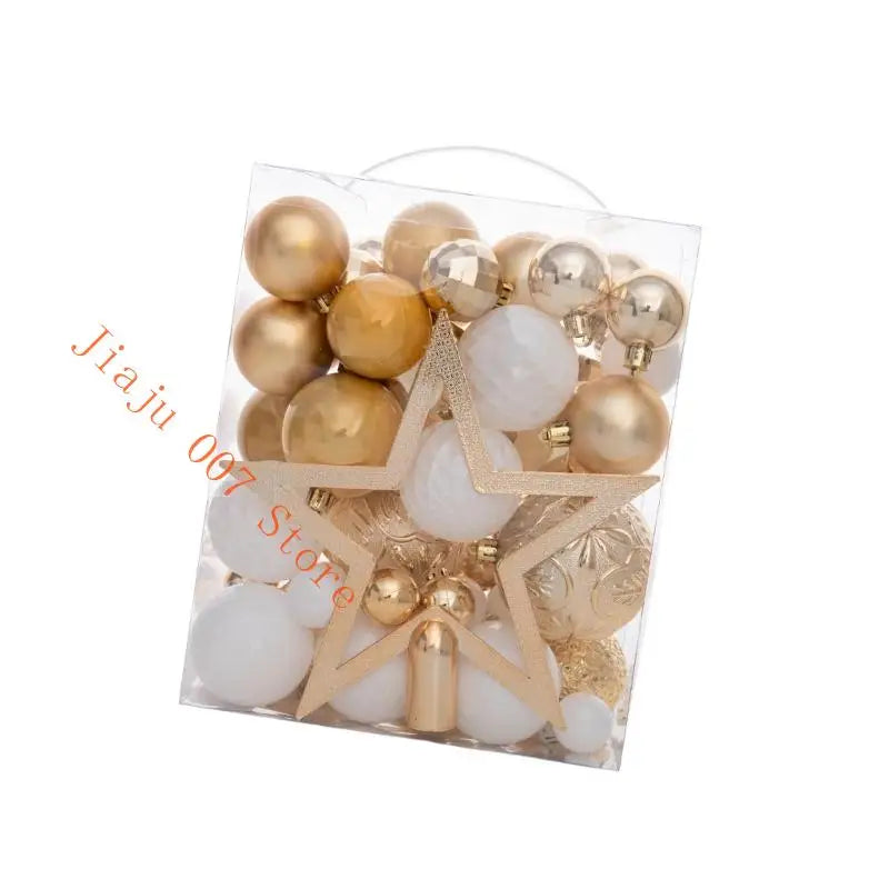 50pc Shatterproof Christmas Ornaments Set with Star Topper Christmas Ornament Set Vue