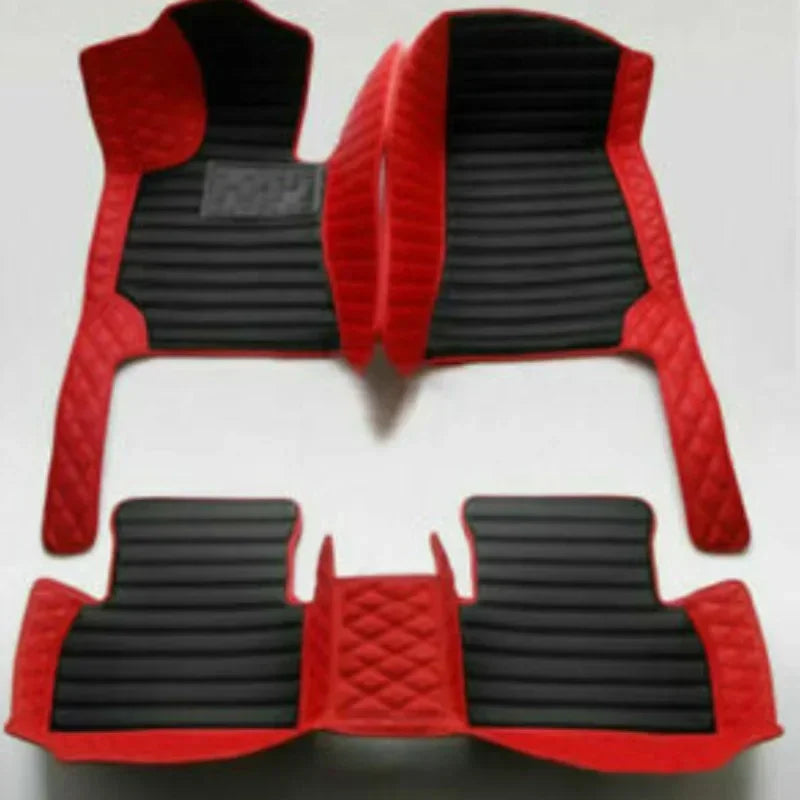 Custom Car Floor Mats For Toyota Highlander Hybrid 5/7 Seats 2009-2025 All Weather AUTO Interior Accessories Carpets Foot Pads Vue black red-2 2022-2025 5 seats