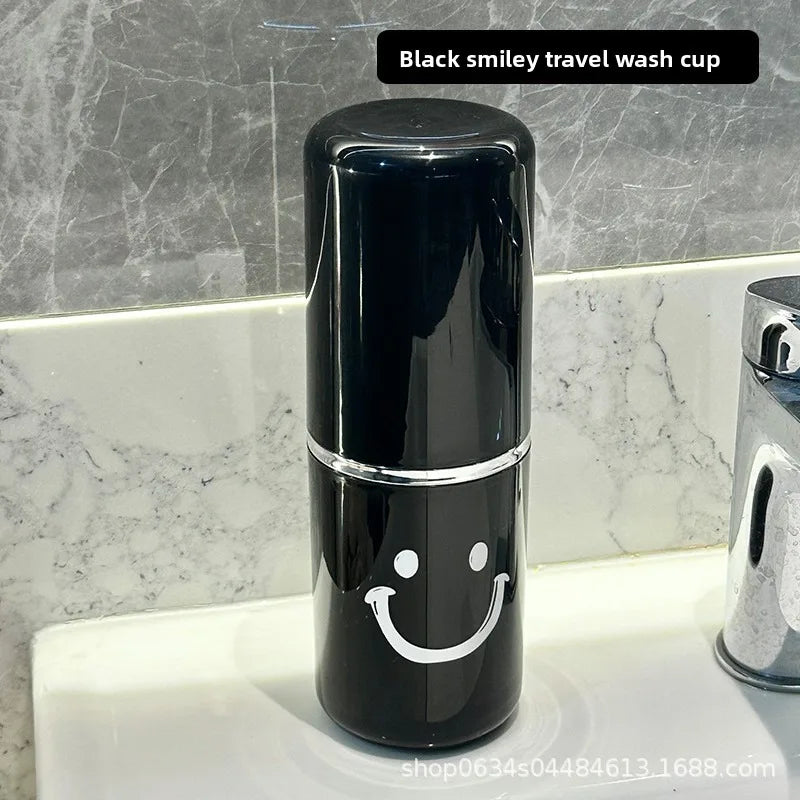 Travel Toileting Mouthwash cup, Portable 2-in-1 Cup Set for Brushing Teeth, Toothbrush storage box, portable Vue Black