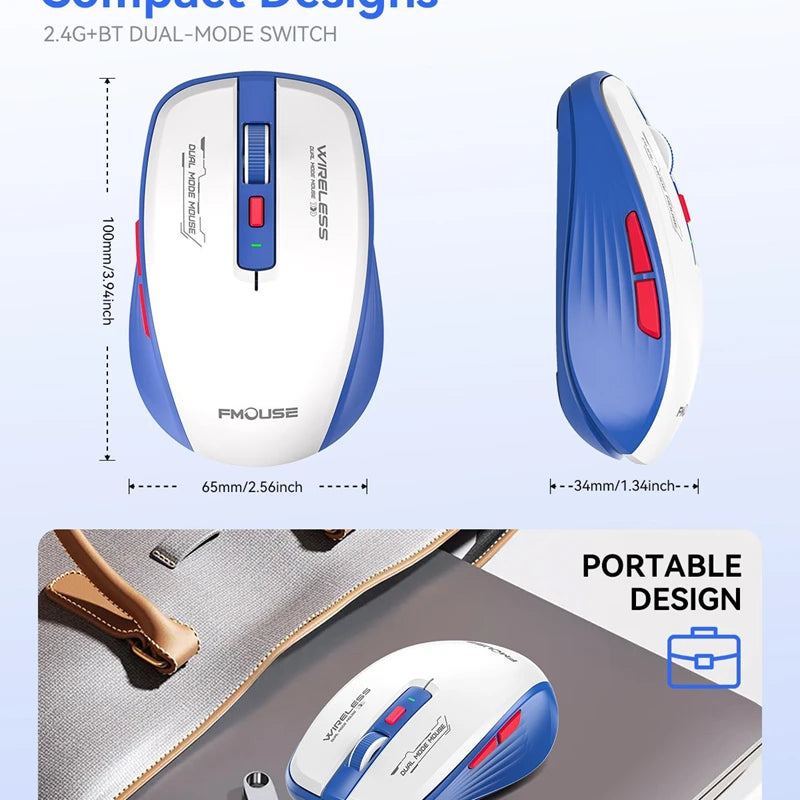 M303L Wireless Mouse 2.4G Bluetooth Dual Mode 1600 DPI Silent Tablet Notebook PC Office Portable Mouse For Android ios Vue