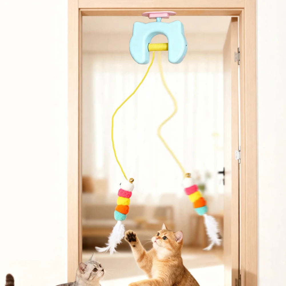 Automatic Hanging Swing Feather Cat Toy – USB Rechargeable Interactive Cat Toy Vue