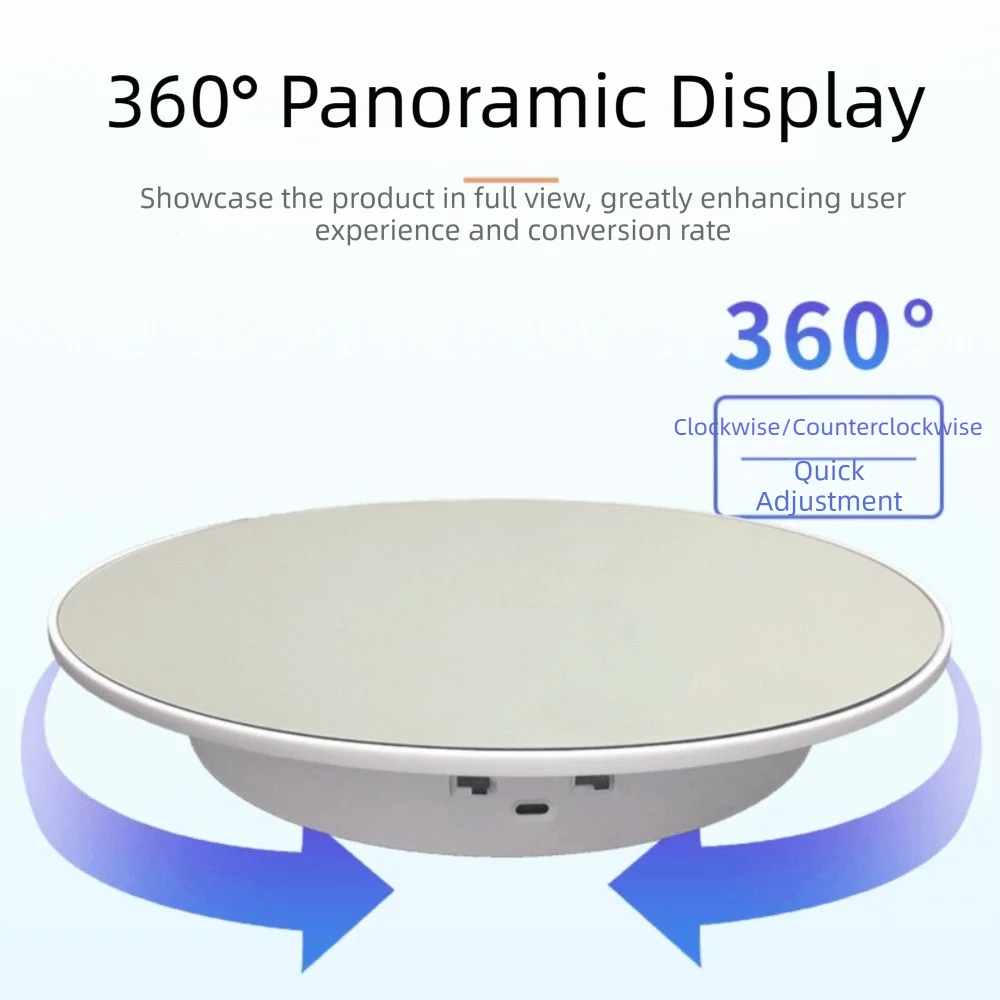 360-Degree Rotation Rotating Display Stand Mirror Base USB Powered Electric Display Cabinet Stable Load-Bearing Vue