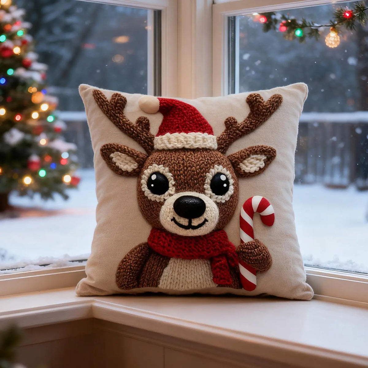 Deer Pillow Covers Soft Linen Elk Pillowcase 18x18in Christmas Deer Pillow Covers for Home Living Room Sofa Indoor Outdoor Vue Default Title