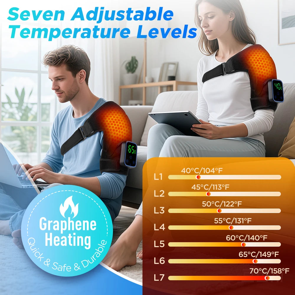 2-in-1 App-Controlled Shoulder & Knee Massager with Heat Wearable Joint Massager Vue