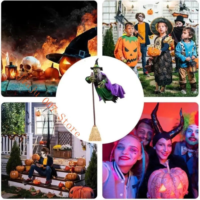Animated Floating Witch Halloween Decoration – Sound & Motion Halloween Animated Prop Vue
