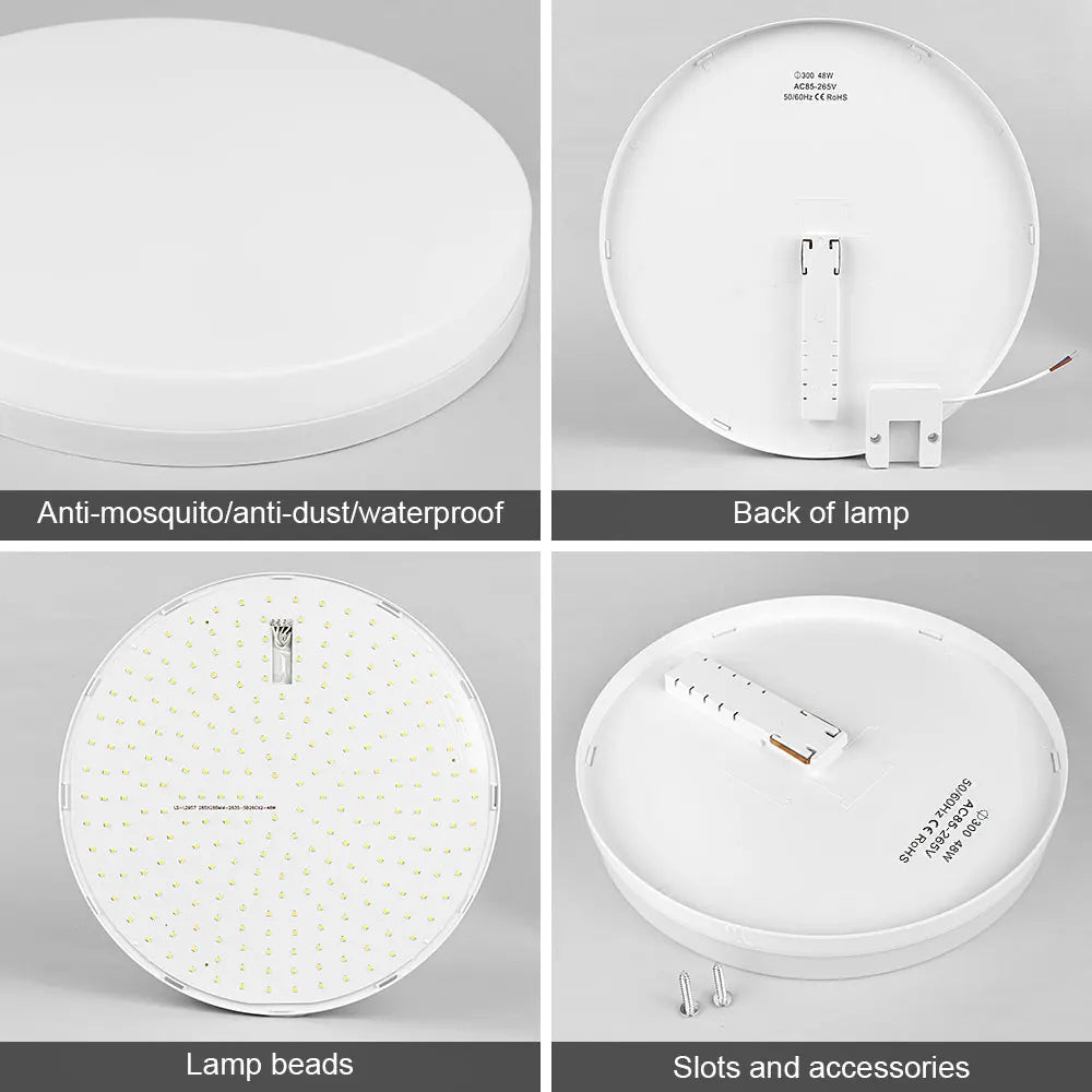 Modern Round LED Ceiling Lamp 18W-48W Bedroom Light Fixture - Energy Efficient Room Ceiling Light for Home Decor Vue