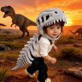 Dino Skeleton Plush Head Mask Cosplay Costume Performance Bone Print Soft Toy for Dress Up Party Role Play Halloween Outfit Vue Kid-1PC