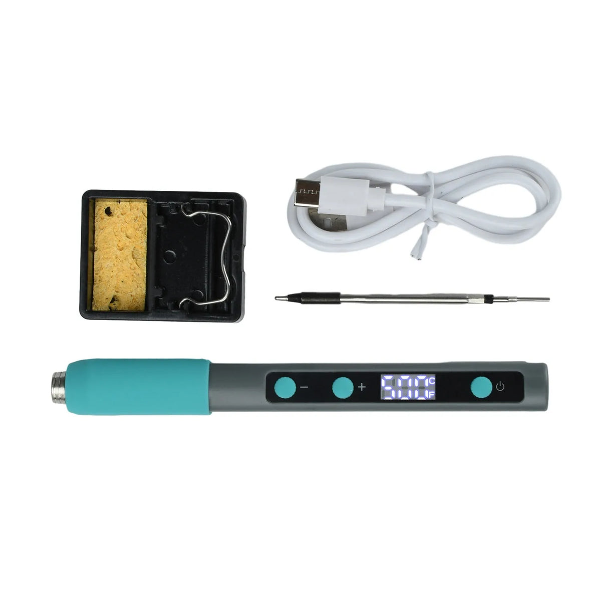 12W KSD-153 Digital Soldering Iron Type-C USB 5V Adjustable Temp 200-500℃ LED Display ℃/℉ Memory Function Welding Repair Tool Vue